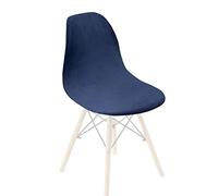 Zoyay Velours Housses de Chaise de Aalle à Manger Couverture de Chaise Extensible Scandinaves Universelle sans Housse de Fauteuil sur Le Côté pour Cuisine Salon Bureau,Marine,2PCS