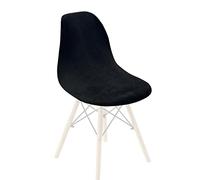 Zoyay Velours Housses de Chaise de Aalle à Manger Couverture de Chaise Extensible Scandinaves Universelle sans Housse de Fauteuil sur Le Côté pour Cuisine Salon Bureau,Le Noir,2PCS