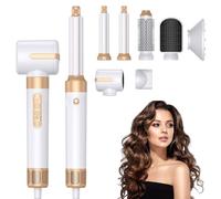 ZOYDP Brosse Soufflante 7 en 1, Air Styler Avec Brosses Électriques et Soufflantes, Diffuseur, Buse de Coiffage, 110,000 Tr/Min Seche Cheveux Brosse Soufflante pour Le Séchage, Lisser, Le Bouclage