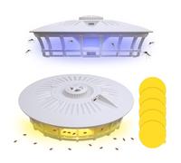 ZOYDP Piège à puces pour appartement, avec 5 disques adhésifs, non toxique, sans odeur, 4 modes d'éclairage, pour appartement, vainqueur du test d'appartement, piège à puces électrique pour salon,