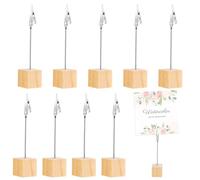 Zoyiancy 10 Pièces Support Photo Pince Bois, Porte Photo Sur Pied, Tige Porte Photo avec Pince Crocodile et Base en Pin, Porte Photo Pince Pour Mariages, Bureaux, Fête