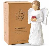 Zoyiancy Figurines d'ange gardien, cadeaux pour décoration d'intérieur, sculpture d'anges en résine tenant un cœur, Thanksgiving, Noël pour femme, maman