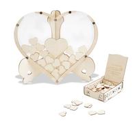 Zoyiancy Livre d'or de mariage alternatif, 80 cœurs en bois, plaque en bois, livre d'or personnalisé pour mariage, réception, décorations de mariage, fête prénatale