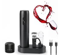 ZOYIDOUX Ouvre Bouteille electrique rechargeable 7 en 1 Coffret Cadeau,Tire bouchon electrique avec socle de recharge,Coupe-capsule,Aérateur de Vin,Bouchon vin sous vide,Bouchon de vin,Câble USB