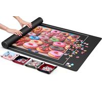 ZOYIDOUX Tapis Puzzle de 1500 pièces - Surface Lisse en Polyester, Base antidérapante en Caoutchouc, Rouleau en Mousse, 6 Plateaux de classement et Sac de Transport, Protection Efficace des Puzzles