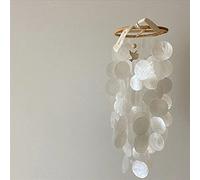 ZOYIEP Carillon à vent en coquilles de nacre blanc à suspendre pour la maison ou la chambre d'enfant (grand)