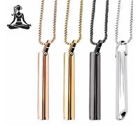 Collier Breathlace 4 pièces pour arrêter de Fumer, Collier de Respiration consciente en Acier Inoxydable, Collier de Respiration pour l'anxiété, Collier Anti-Tabac d'harmonie Calme