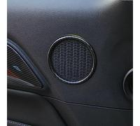ZoylLa Nouveauté Porte Haut-Parleur Anneau revêtement d'habillage évent Cadre de Sortie ABS Fiber de Carbone pour Ford Mustang 2015-2020 Accessoires de Voiture,Carbon Fibre
