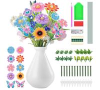 Zoyomax 10 Pièces Diamond Painting Papillons et Fleurs, Kit de Loisirs Créatifs pour Filles, Bouquet de Fleurs en Diamant Painting - Cadeau d'Anniversaire Créatif, Décoration de Jardin pour Balcons