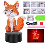 Zoyomax Cadeaux pour filles 5 6 7 8 9 10 ans 3D Diamond Painting Veilleuse Renard Jouet créatif Anniversaire Diamond Painting Veilleuse Enfants Noël Cadeau pour les filles à partir de 6 à 12 ans