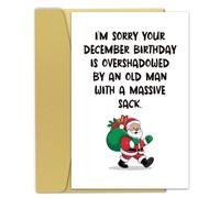 Zoytonky Carte d'anniversaire amusante de décembre, carte d'anniversaire hilarante pour lui, elle, I'm Really Sorry That Your December Birthday Is Overshadowed