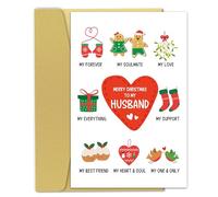 Zoytonky Jolies cartes de Noël pour mari, carte de Noël pour mon mari, cartes de vacances romantiques de la part de sa femme, carte de Noël amusante pour homme et lui