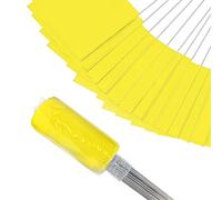 Zozen Lot de 100 drapeaux de marquage jaunes, inscriptibles/38,1 x 10,2 x 12,7 cm, drapeaux de jardin pour pelouse, irrigation, paysage, arroseur, arrosage et dressage de chien.