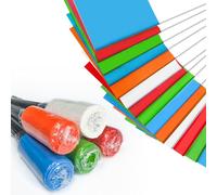 Zozen Lot de 500 drapeaux de marquage / 100 x 5 couleurs / 38,1 x 10,2 x | Marqueurs inscriptibles pour pelouse, irrigation, paysage, arrosage, enquête et dressage de chien.
