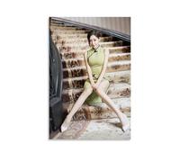 ZOZO HOUSE Girl in Sexy Cheongsam Sitting on The Stairs Image 40 x 60 cm