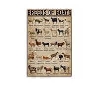 ZOZO HOUSE Map of World Goat Breeds Toile 20 x 30 cm