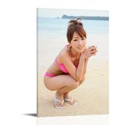 ZOZO HOUSE Peinture Girl in Bikini Squatting on The Beach 60 x 90 cm