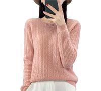 Zozogag Pull en Laine Mérinos pour Femme, Col Rond, Motif d'oreille De Blé, Ajouré, Décontracté, Tricot, Doux, Collection Printemps-Automne, 100% pnnrk XL(62.5-67.5kg)