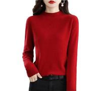 Zozogag Pull Tricoté en Laine Mérinos Et Cachemire pour Femme, Pull À Col Roulé Et Manches Longues Claret S