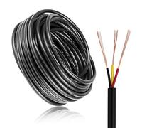 ZoZoMaiy 10M Cable Electrique 22 AWG 3 fils électriques souple 300V Diamètre 3,8mm Noir Pour les petits appareils
