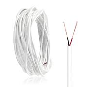 ZoZoMaiy 10M Cable Electrique souple 22AWG 2 Fil Electrique en PVC, Résistant à l'abrasion 300V, Diamètre 3,5 mm Blanc