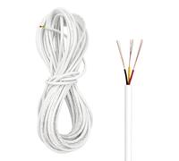 ZoZoMaiy 22 AWG 3 fil electrique souple 10M PVC câble electrique 300V Blanc Résistant à l'oxydation Diamètre 3,8mm