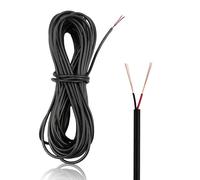 ZoZoMaiy 22 AWG Cable Electrique 10M 2 fil electrique souple 300V flexible PVC Cuivre de Câble Noir Diamètre 3,5 mm