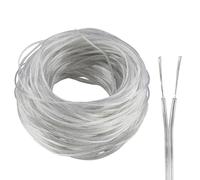 ZoZoMaiy Câble transparent de 35 m - 2 fils - En PVC flexible - Câble plat transparent - 28 AWG - 2 fils - Diamètre extérieur : 1,6 x 3,2 mm - Pour luminaires, guirlande lumineuse, appareils