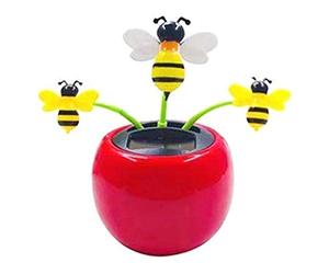 ZOZOSEP Cadeau Enfant Abeille alimenté Solaire Flip Flap Bee Jouet pour Voiture Tableau de Bord décor