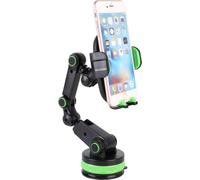 ZP-X0466 Support de téléphone portable à ventouse pour voiture avec roue pliante et télescopique à 360 degrés [Vert]