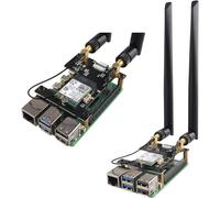 Zp590a Pcie To Wifi7 6 6e 5 Hat Pcie To M.2 E Key Module Adapter Expansion Board For Raspberry Pi 5 Wifi Adapter Board Support Google Tpu Wifi 7 Be200 Wifi6e Ax210 Mt7922 Wifi6 Ax200