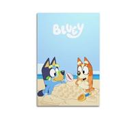 ZPAOWUFB Poster décoratif sur toile Bluey et Bingo à la plage - Affiches murales et impression d'art moderne pour chambre à coucher - 20 x 30 cm