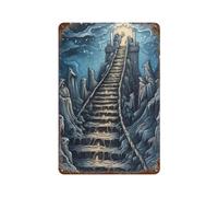 ZPAOWUFB Stairway to The UnknownWall Decor Art Metal Tin Poster Modern Bar Decorations30 x 20 cm