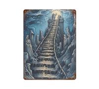 ZPAOWUFB Stairway to The UnknownWall Decor Art Metal Tin Poster Modern Bar Decorations40 x 30 cm