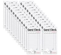 ZPARIK Lot de 24 carnets de chèques blancs pour serveurs, carnet de chèques de serveur, carnet de serveuse pour restaurants, chèques papier de 50 feuilles/paquet, 1200 tickets au total