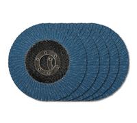 ZPARNO 5 Disques Abrasifs à Lamelles Ø 125 mm x 22.2 mm Grain 80 Disque à Poncer Compatible Meuleuses Angulaires Disques à Meuler pour Enlever Ebavure, Polissage, Bleu