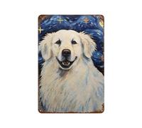 ZPAUEHFB Décoration murale en métal représentant un chien de montagne des Pyrénées, 30 x 20 cm