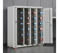 ZPBLWT Armoire à clés de Grande Capacité, Armoire à Clés en Acier Robuste pour Immobilier et Gestion Immobilière Comprend des Crochets de Verrouillage et des Étiquettes, Argenté