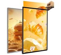 ZPBLWT Caisson Lumineux LED en Verre Trempé Ultra-Mince, Cadre d'affichage Publicitaire Mural, Affichage d'affiches Lumineuses pour Restaurants, Bars et Magasins