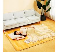 ZPBLWT Tapis Chauffant électrique, Tapis de Sol Chauffant avec Température et Minuterie Réglables, 220v Tapis de Sol Chauffant étanche pour Chambre et Salon