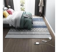 ZPBLWT Tapis de Sol Chauffant, Tapis Chauffant en Peluche Douce avec Température Réglable, Tapis Chauffant électrique en Graphène pour Chambre et Salon, 220V
