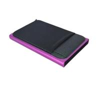 ZPC1CS81 Portefeuille fin en aluminium avec élastique - Pochette arrière pour carte de crédit - Mini portefeuille à ouverture automatique pour cartes bancaires, H, 100x63x10MM