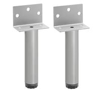 ZPDMJEO Pieds de Support for Table À thé Et Canapé, Pieds De Lit Télescopiques Renforcés, 2 Grandes Bases, Noir, Blanc, Gris, Base de Colonne De Support(Gray,H12cm/4.7in)