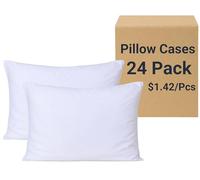 ZPECC Lot de 24 taies d'oreiller de Taille Standard - Blanc Doux en Vrac avec Fermeture à enveloppe, Housses de Coussin pour Motel, Clinique thérapeutique, marqueurs de Tissu (50,8 x 66 cm)