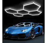 zpehyrin Lampes LED Hexagonales pour Garage, Lampes Connectables Étanches À Haute Luminosité 6500k, Éclairage De Plafond Économe en Énergie pour sous-Sol, Atelier De Detailing Automobile