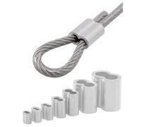 Zpengtai Attaches pour CâBles MéTalliques Pince De Fixation De Câble en Fil d'acier Pinces À Viroles en Aluminium À Double Trou en Forme De 8 Pinces Clip(M1.2 100pcs)