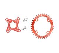 Zpengtai Couronnes Cyclisme Plateau Ovale 6 mm Offset 32T 34T 36 38 VTT Montage Direct for vélo de Route VTT(38T Red Oval)