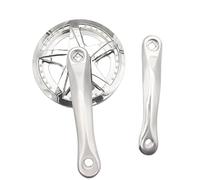 Zpengtai Pedalier VTT 3 6T 38T Vélo Pliante Simple Vitesse 165mm Set Ensemble de Plateau en Alliage Aluminium Alliage(Silver 36T 165MM)