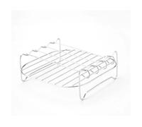 ZPFDSG Grilles de Cuisson Ensemble de Gril extérieur avec brochettes, friteuse à air carrée, Gril à Vapeur, Support de Barbecue en Acier Inoxydable