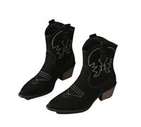 ZPFDSG Santiag Femme Bottes hautes gladiateur for femmes, chaussures à talons hauts épais et brodées, bottines longues d'extérieur for dames(Style 2,37)